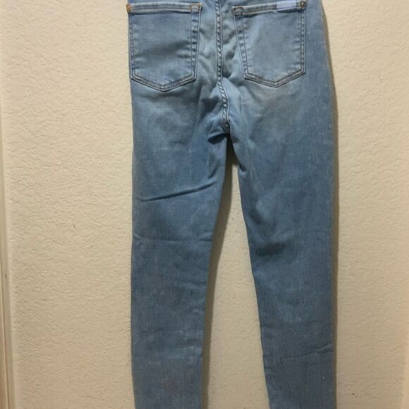 7 For All Mankind Women’s High Waist Ankle Skinny Velvet Pant Size 24 blue - Picture 5 of 8